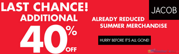 Extra 40% on Summer Items at Jacob.ca