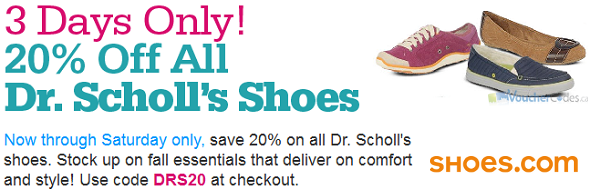20% off on select styles at Shoes.com