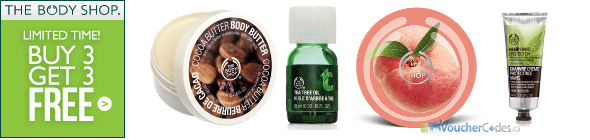 Buy 3 and get 3 free at the Body Shop
