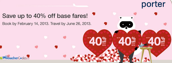 Up to 40% off Base fares at Porter Arilines