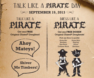 Krispy Kreme Talk Like A Pirate Day