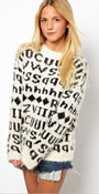 Fluffy Alphabet Sweater