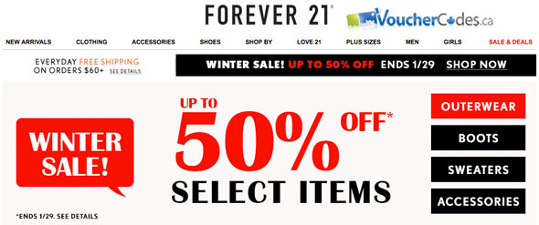 Extra 50% off at Forever 21